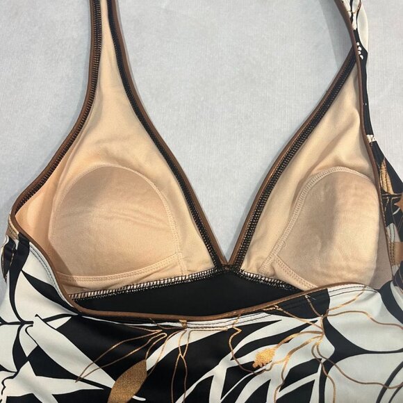 Islander Tropical Halter Tankini Top Copper Metallic Sheen 10 - Picture 3 of 9